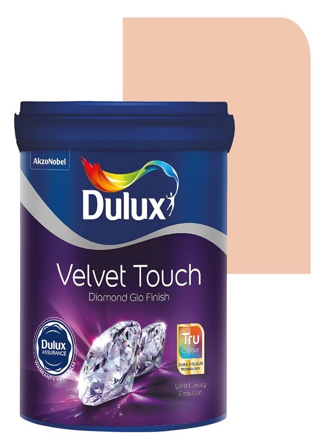 ديولكس دهان دولوكس دايموند جلو سوبر بريميوم الداخلي للجدران مع ضمان 6 سنوات | دهان قابل للغسل ومتين | ألوان غنية، كثيفة، وناعمة، خوخي (1 لتر، بني فاتح) - Image 1